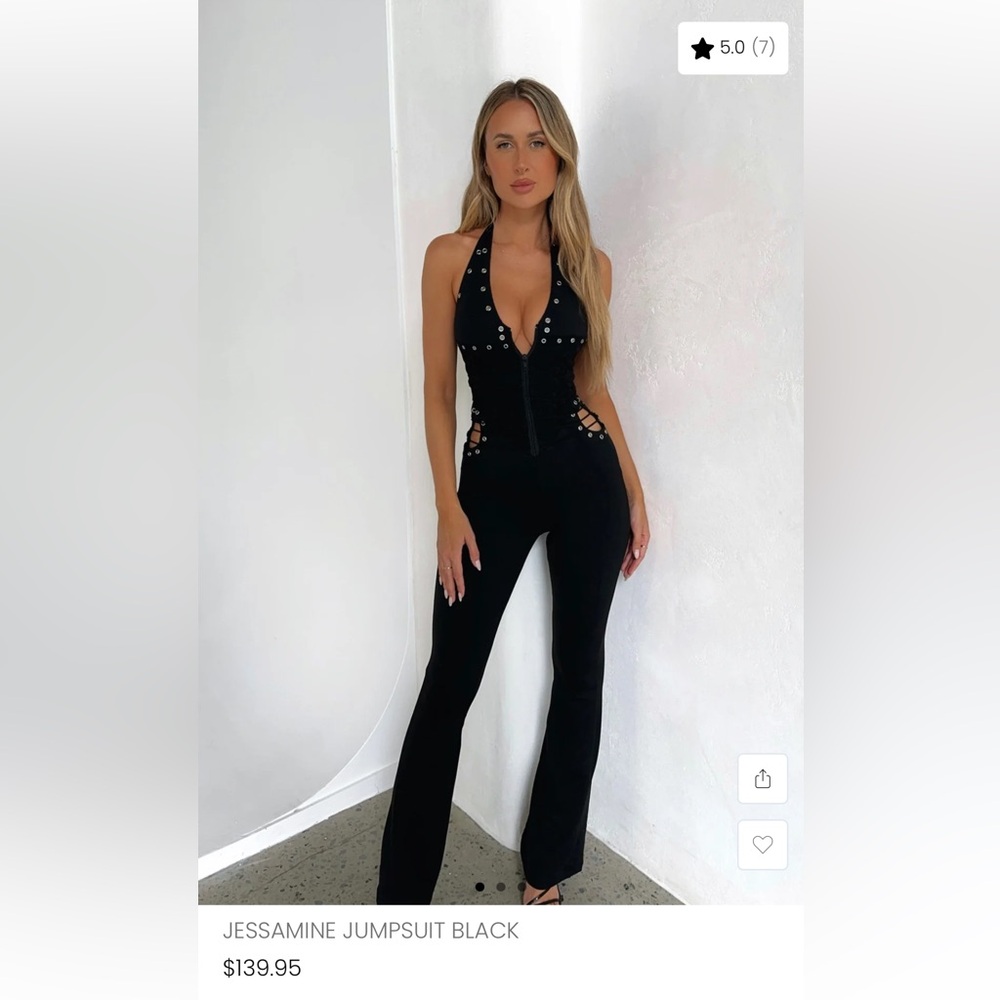 Black Plunging V-Neck Halter Jumpsuit